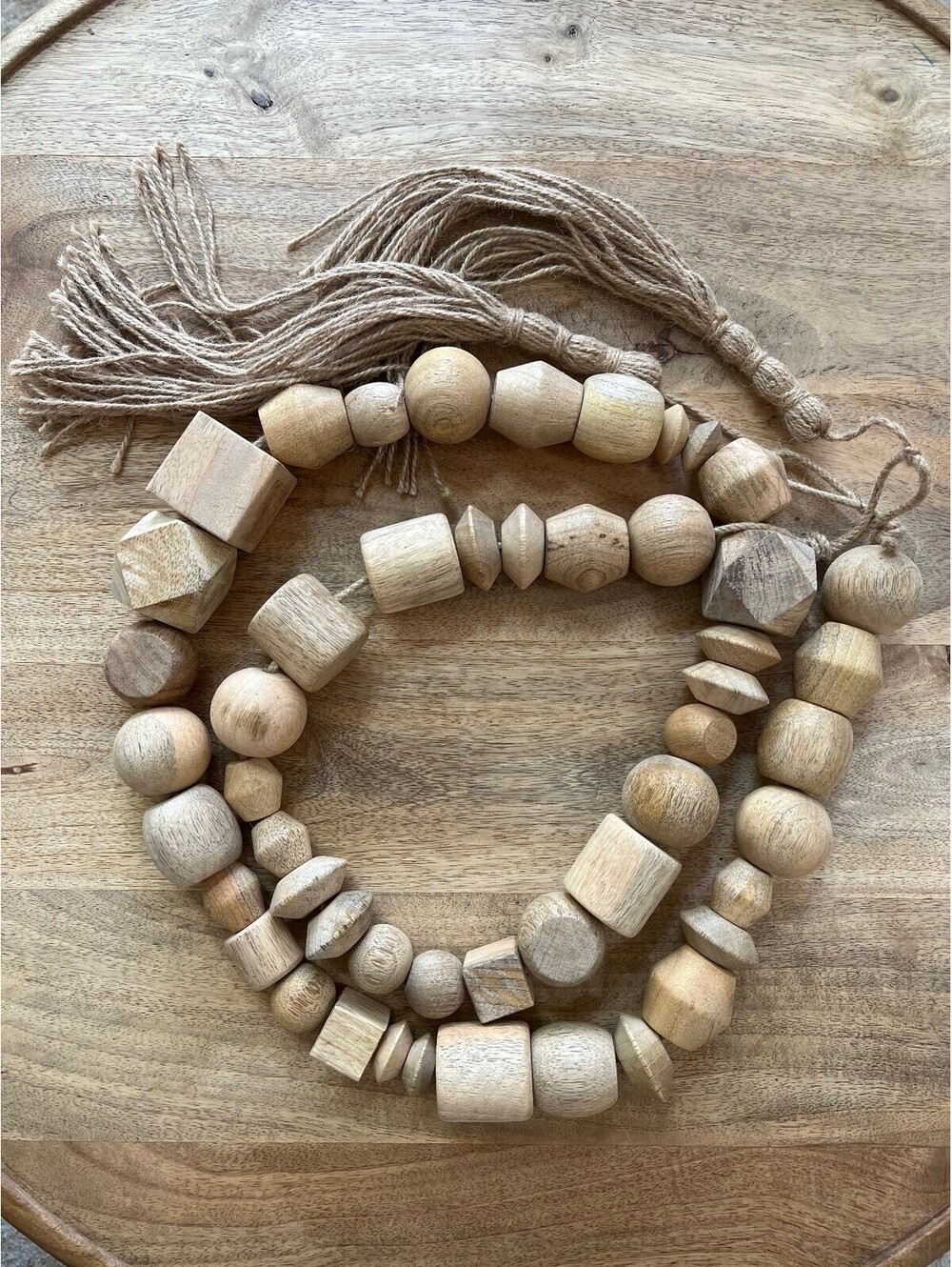 Decorative Wooden Bead Garland 96 inch designed by Studio McGee THRESHOLD